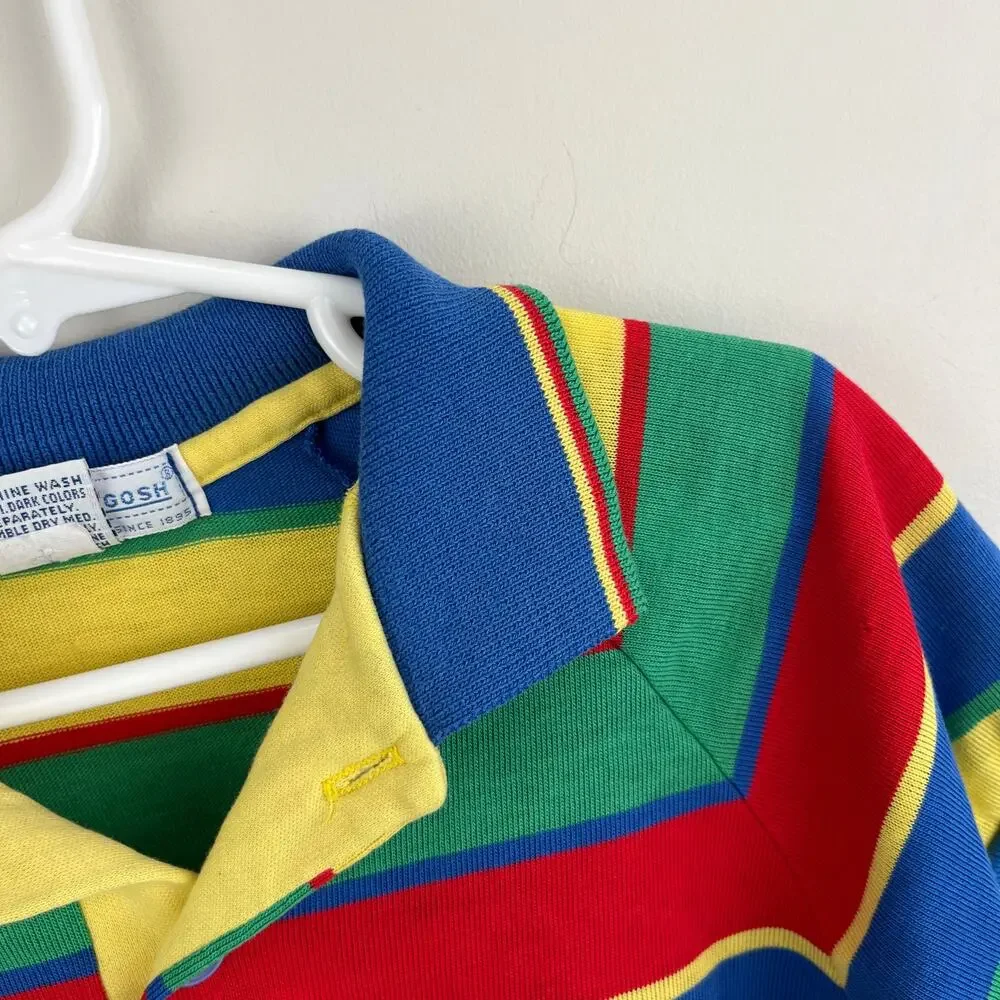 Vintage OshKosh B'gosh Colorful Striped Polo Shirt 6 USA